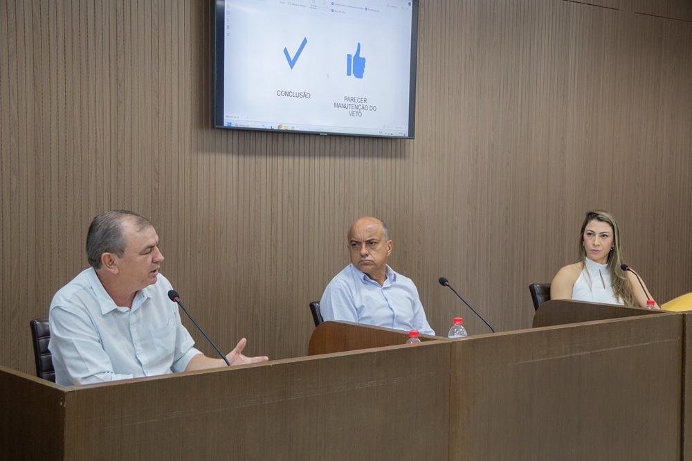 Foto da bancada da reunião de comissões