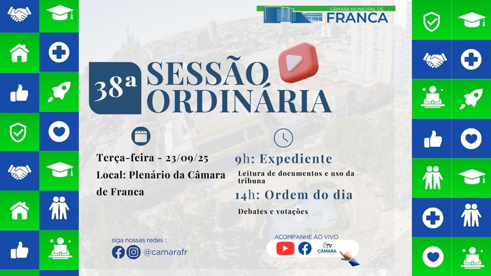 Imagem de divulgação da 38ª Sessão Ordinária