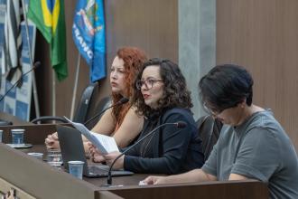 Participantes da audiência pública sobre violência contra servidores municipais