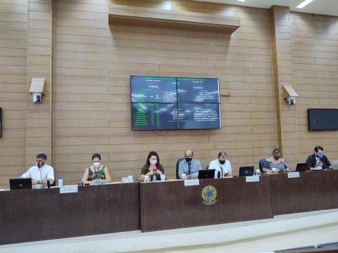 Mesa Diretora da Câmara Municipal de Franca durante a 17ª Sessão Ordinária