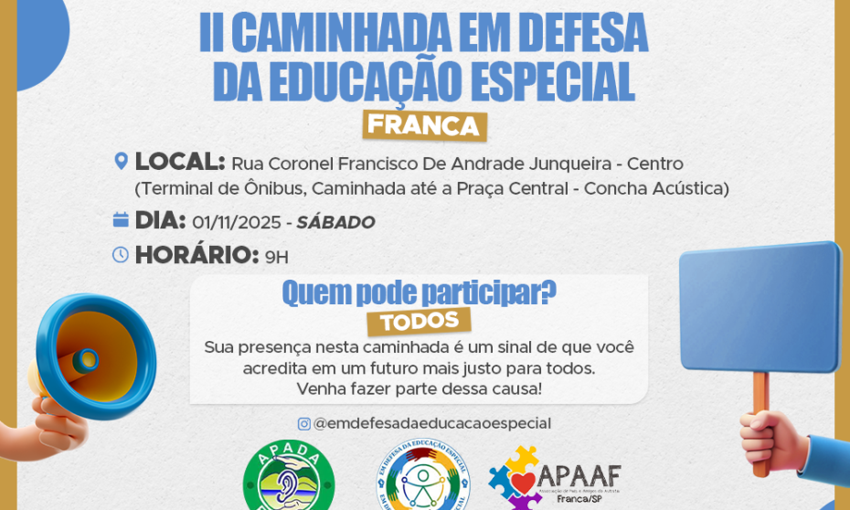 Convite da caminhada em defesa da educação especial