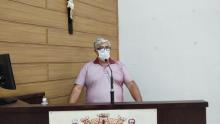 O representante da Associação de Transporte Escolar de Franca, Ronald Essado, discursa na Tribuna da Câmara esta manhã O representante da Associação de Transporte Escolar de Franca, Ronald Essado, discursa na Tribuna da Câmara esta manhã