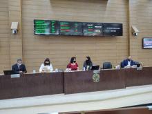 Mesa Diretora da Câmara Municipal de Franca durante a 22ª Sessão Ordinária
