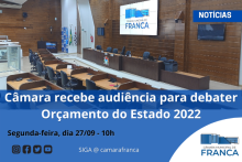 Câmara recebe audiência pública para debater Orçamento do Estado 2022 Audiência Pública Estado